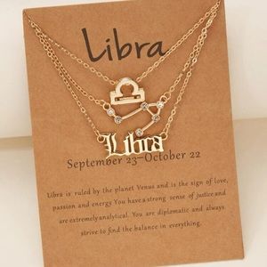 🆕 3pc Libra Zodiac Sign Constellation Stackable Necklaces
